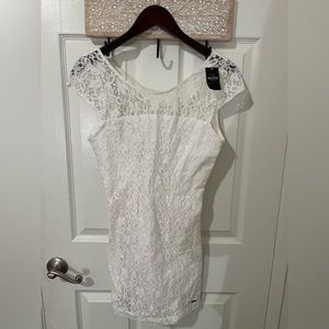 Hollister Lace White Dress Open Back